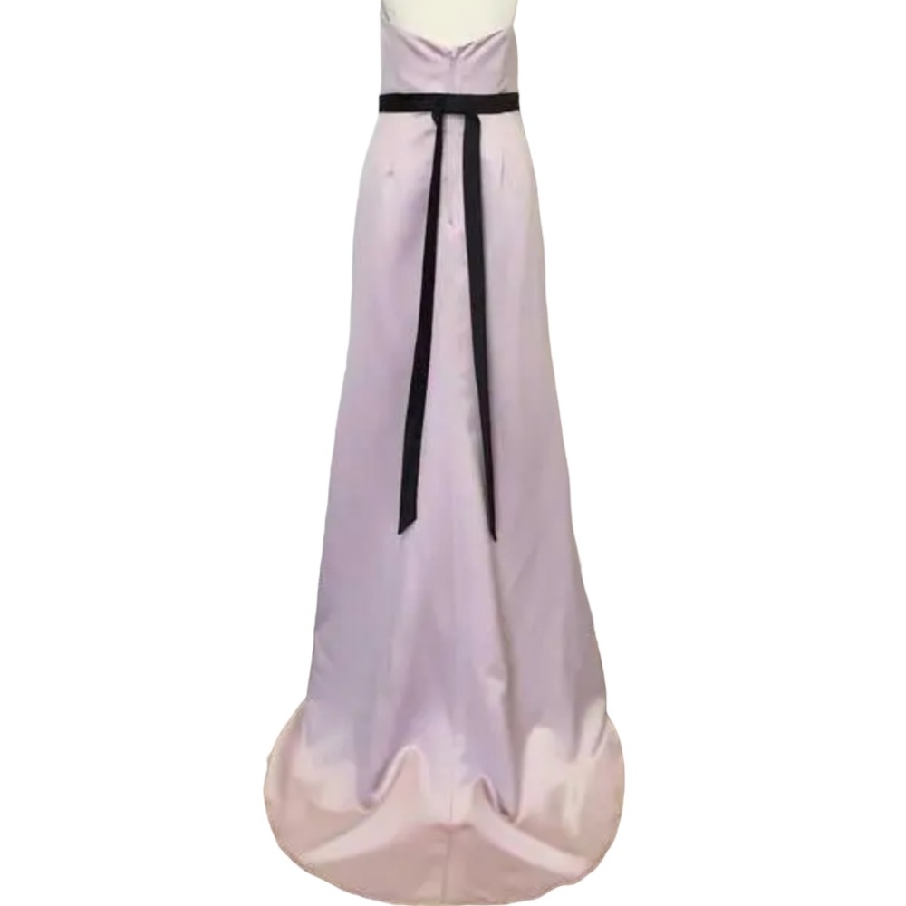 NWT Alfred Angelo GOWN 7284L FIRST BLUSH PINK & BLACK Size 10 Bridesmaid - Picture 3 of 11